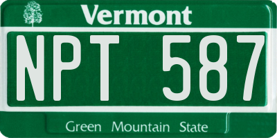 VT license plate NPT587