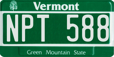 VT license plate NPT588