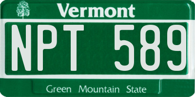 VT license plate NPT589