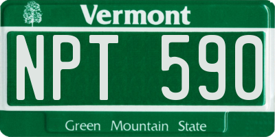 VT license plate NPT590