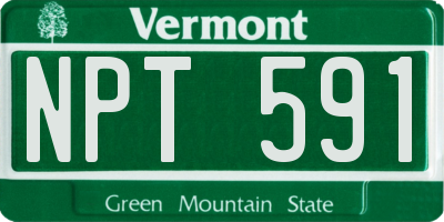 VT license plate NPT591