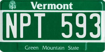 VT license plate NPT593