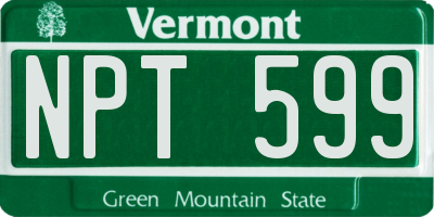 VT license plate NPT599