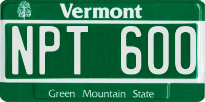 VT license plate NPT600
