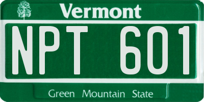 VT license plate NPT601