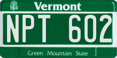 VT license plate NPT602
