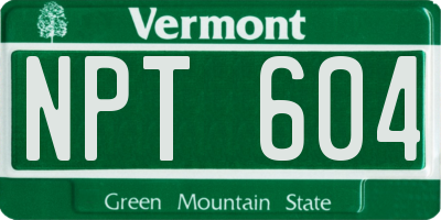 VT license plate NPT604