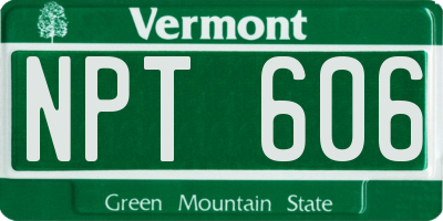 VT license plate NPT606