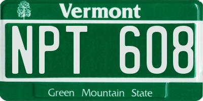 VT license plate NPT608