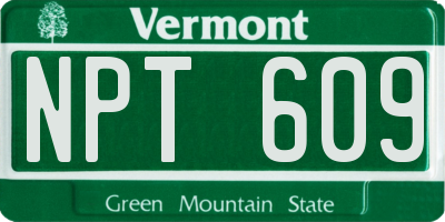 VT license plate NPT609