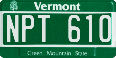 VT license plate NPT610