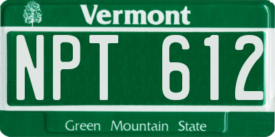 VT license plate NPT612