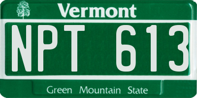 VT license plate NPT613
