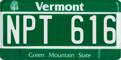 VT license plate NPT616