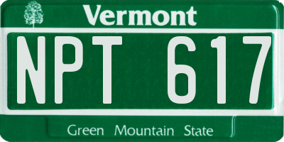 VT license plate NPT617