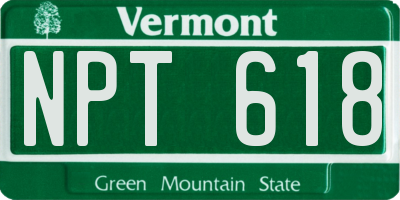VT license plate NPT618