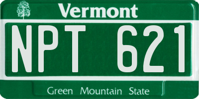 VT license plate NPT621