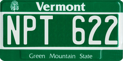 VT license plate NPT622