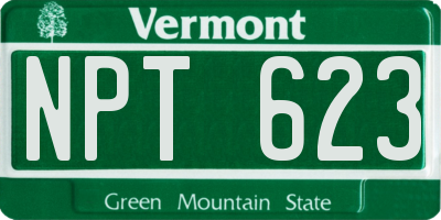 VT license plate NPT623