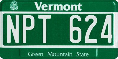 VT license plate NPT624