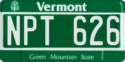 VT license plate NPT626