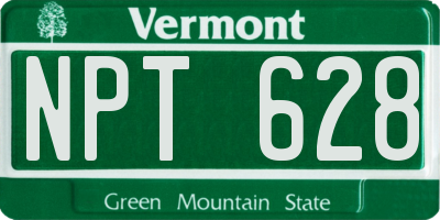 VT license plate NPT628