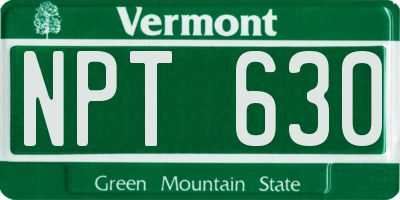 VT license plate NPT630