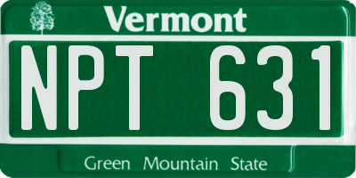 VT license plate NPT631