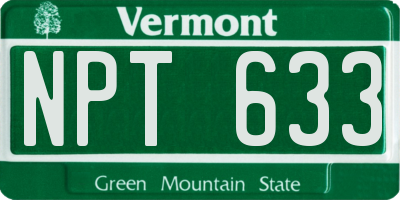 VT license plate NPT633
