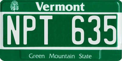 VT license plate NPT635