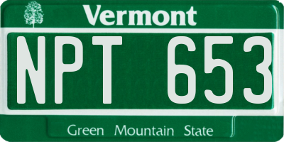 VT license plate NPT653