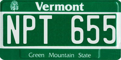 VT license plate NPT655
