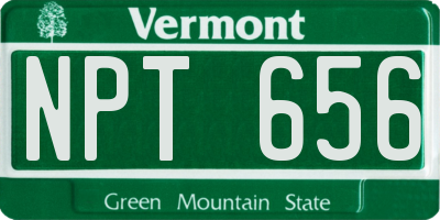 VT license plate NPT656