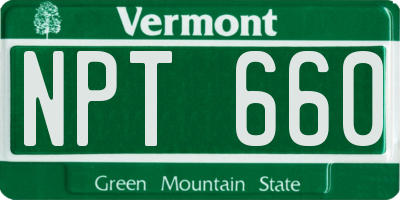 VT license plate NPT660