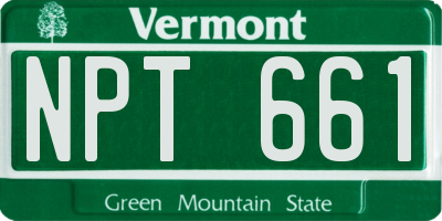 VT license plate NPT661