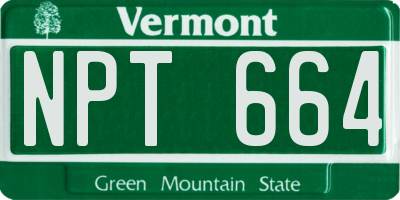 VT license plate NPT664