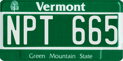 VT license plate NPT665