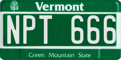 VT license plate NPT666