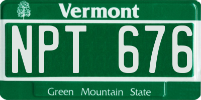 VT license plate NPT676