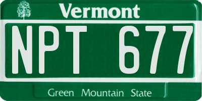 VT license plate NPT677
