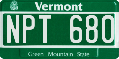 VT license plate NPT680