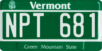 VT license plate NPT681