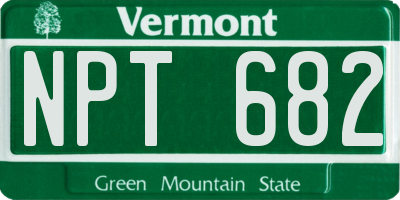 VT license plate NPT682