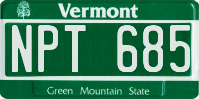 VT license plate NPT685