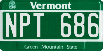 VT license plate NPT686