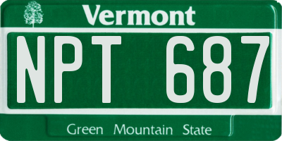 VT license plate NPT687