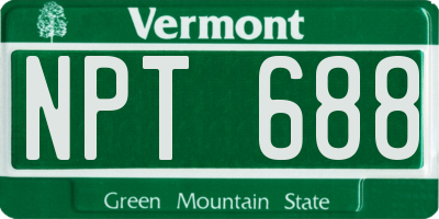 VT license plate NPT688
