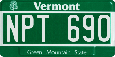 VT license plate NPT690