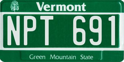 VT license plate NPT691