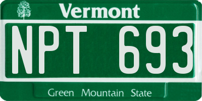VT license plate NPT693
